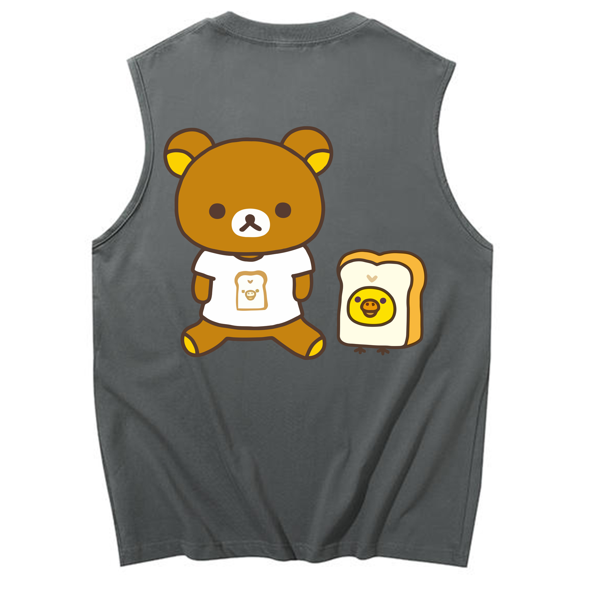 （画像用） リラックマ リラックマ キイロイトリ Rilakkuma Korilakkuma Kiiroitori コットン100％タンクトップ（背面プリント）